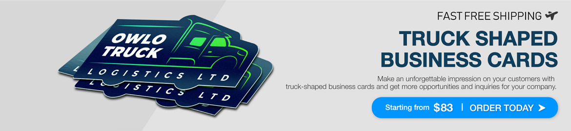 Truck Shaped Business Cards - Free Shipping Worldwide - Aladdin Print